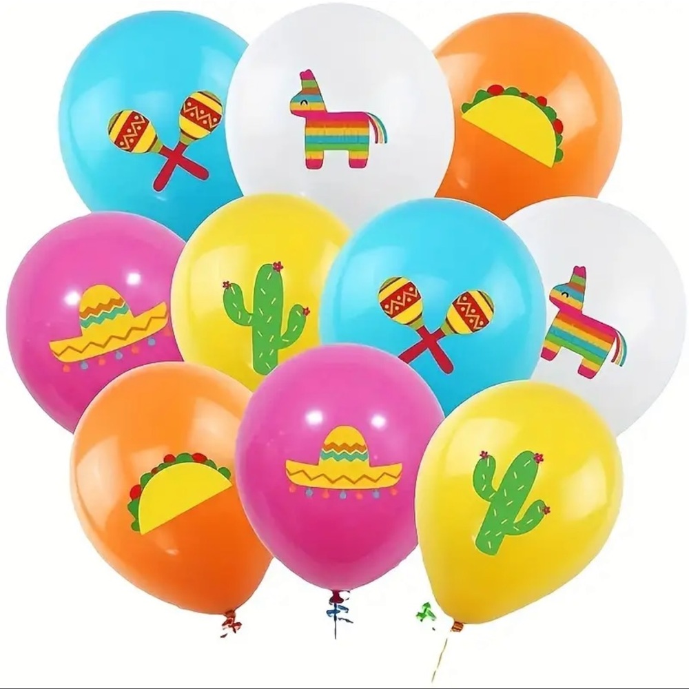 Balloon, NEW, 20 pcs., Fiesta Latex Balloons,Perfect Party Accessories 🎈🌵